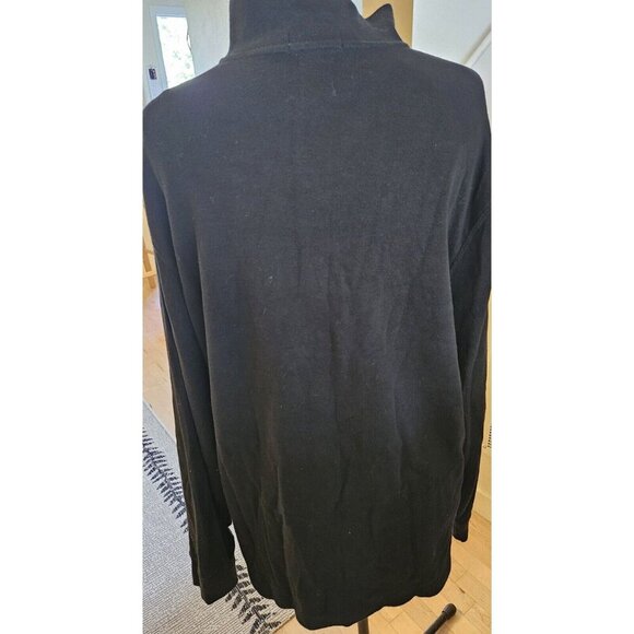 POLO RALPH LAUREN Estate Rib 1/4 Zip mock Neck Pull Over Sweater Navy Blue XL - Picture 2 of 5